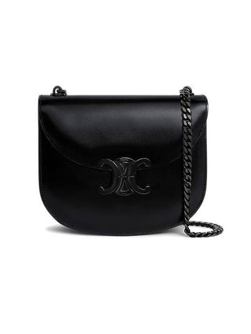 Chain Besace Clear Triomphe Calfskin Cross Bag Black - CELINE - BALAAN 1