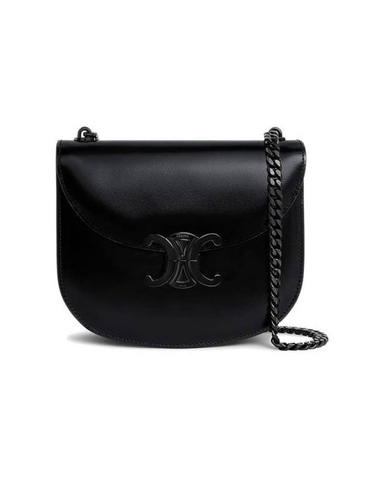 Chain Besace Clear Triomphe Calfskin Cross Bag Black - CELINE - BALAAN 1