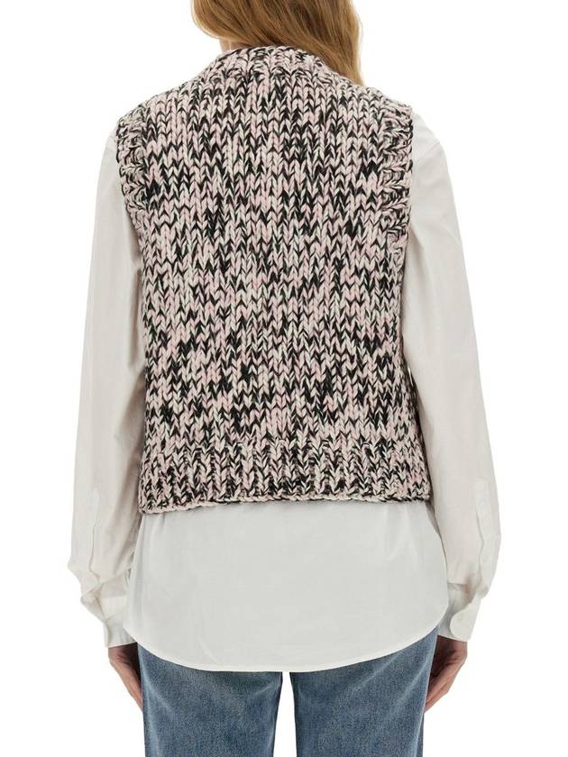 Logo Graphic Knit Vest Chalk Pink - GANNI - BALAAN 6