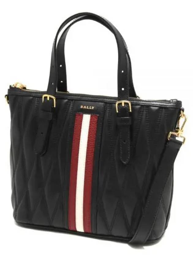 Damirah Leather Small Tote Bag Black - BALLY - BALAAN 2