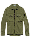 Waffen Patch Two Pocket Cotton Over Zip Up Jacket Sage Green - STONE ISLAND - BALAAN 2