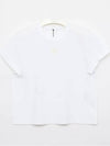 Logo Shrunken Cotton Jersey Short Sleeve T-Shirt White - ALEXANDER WANG - BALAAN 4