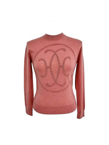 Cashmere H Lift Long Sleeve Knit Top Pink - HERMES - BALAAN 1