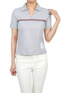 Three Stripes High Twist Rib Polo Shirt Grey - THOM BROWNE - BALAAN 8