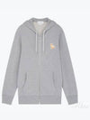 Chillax Fox Patch Hooded Zip Up Grey Melange - MAISON KITSUNE - BALAAN 2