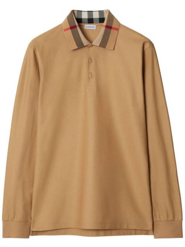 Check Collar Long Sleeve Polo Shirt Archive Beige - BURBERRY - BALAAN 2