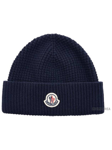 Men s Logo Patch Beanie 3B00023 M4281 745 - MONCLER - BALAAN 1