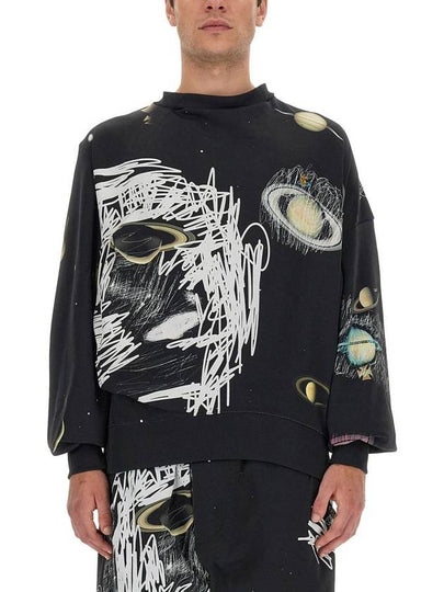 Graphic Print Crew Neck Sweatshirt Black - VIVIENNE WESTWOOD - BALAAN 2