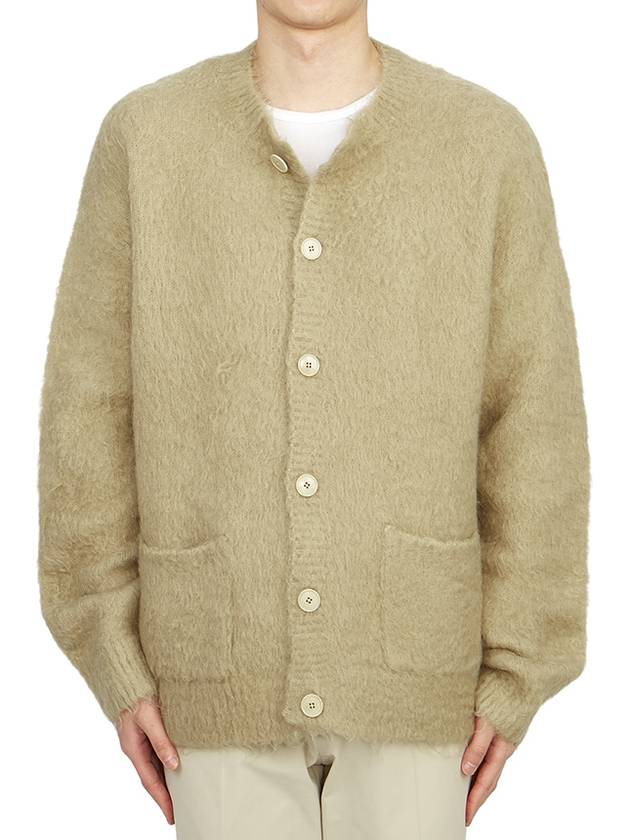 Wool Mohair Cardigan Dark Beige - ACNE STUDIOS - BALAAN 3