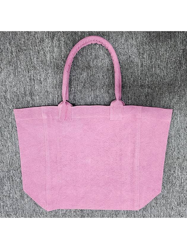 Women's Yenky Flocked Logo Tote Bag Pink - ISABEL MARANT - BALAAN 4