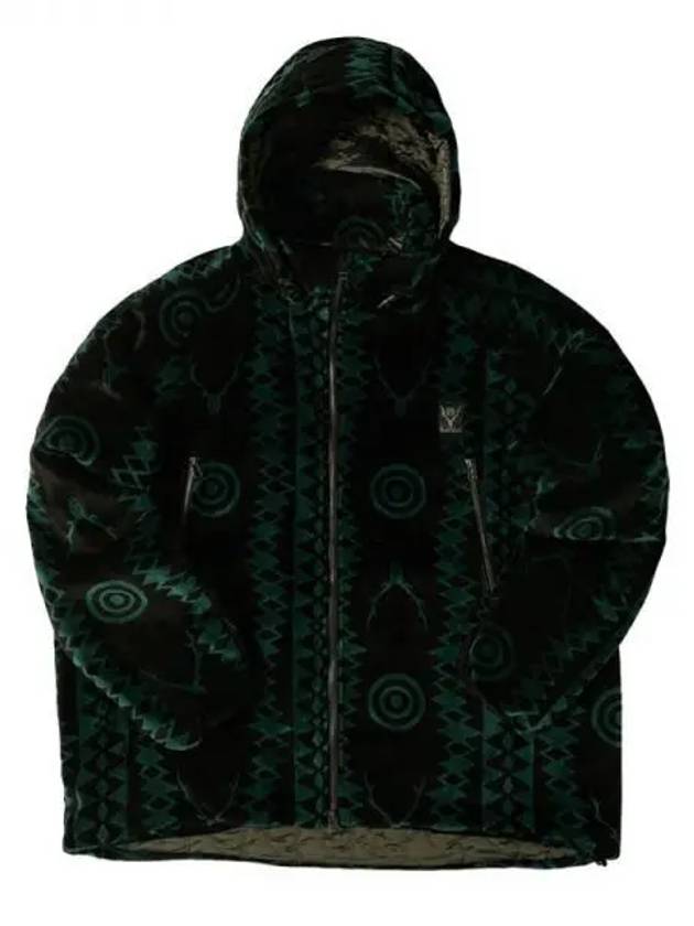 South2 West8 Weather Pattern Logo Velvet Hooded Jacket - SOUTH2 WEST8 - BALAAN 1