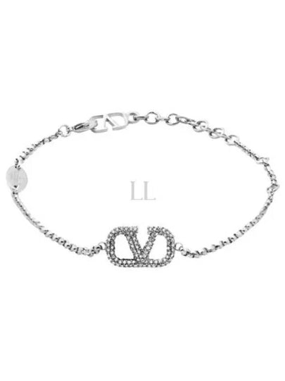 V Logo Signature Bracelet Silver - VALENTINO - BALAAN 2