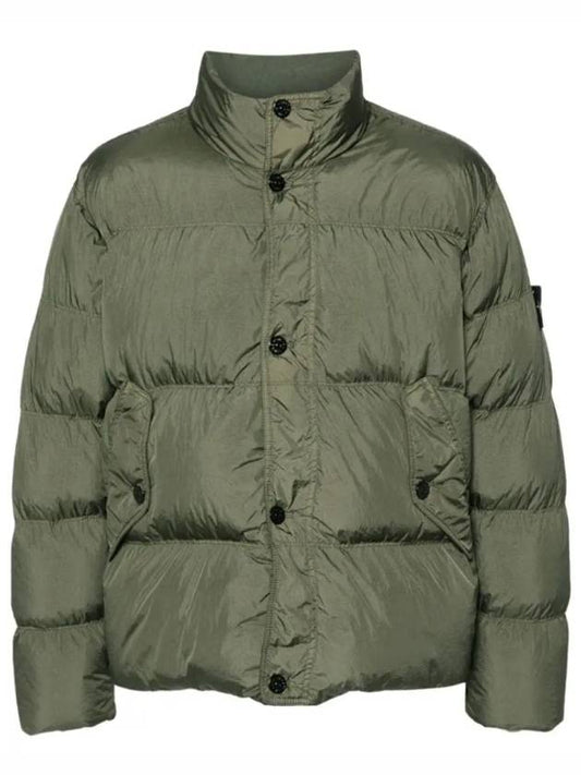 Garment Dyed Crinkle Reps Down Padding Olive - STONE ISLAND - BALAAN 2