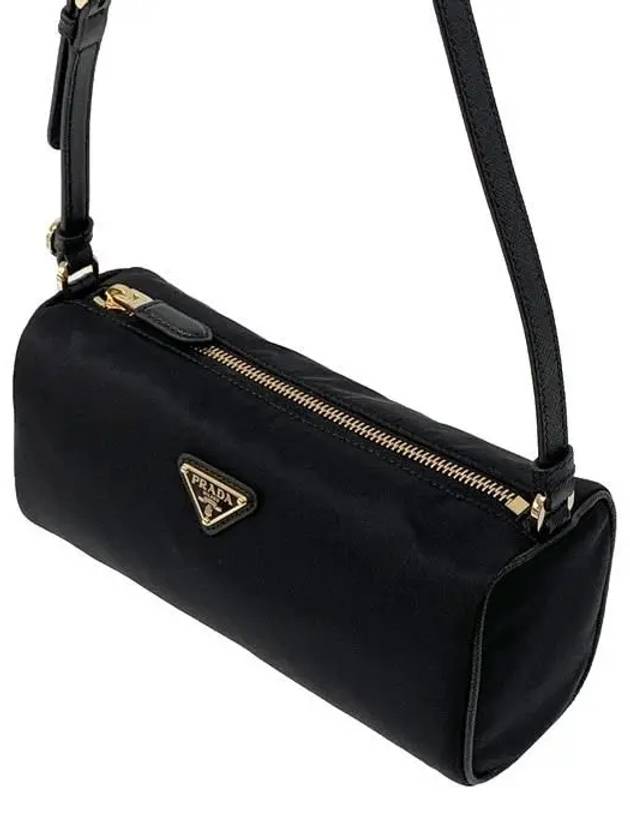 Triangle Logo Geometric Pouch Shoulder Bag Black - PRADA - BALAAN 5