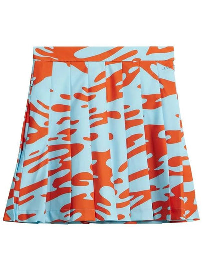 Golf Women's Adina Print Skirt Orange Blue - J.LINDEBERG - BALAAN 2