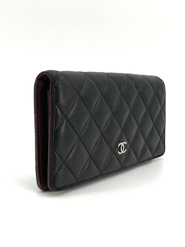 Lambskin silver flap long wallet - CHANEL - BALAAN 3