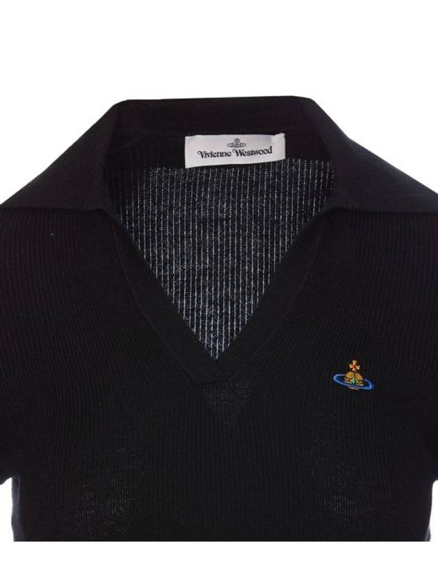 ORB Polo Cashmere Knit Top Black - VIVIENNE WESTWOOD - BALAAN 4