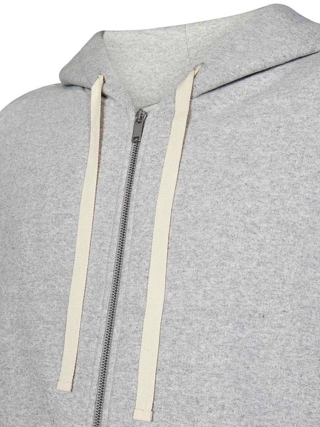 Logo Patch Cotton Zip-up Hoodie Light Grey - JIL SANDER - BALAAN 5