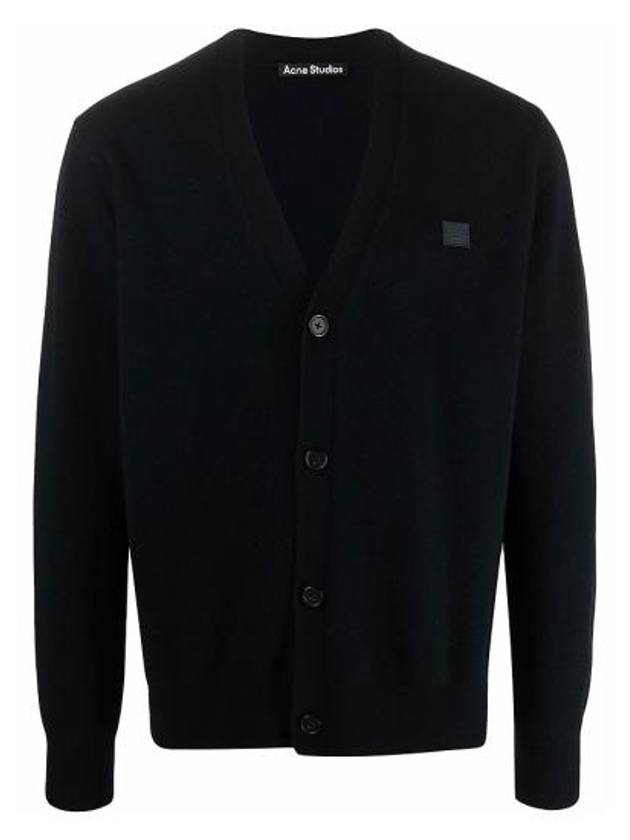 Keve Face Wool V-neck Cardigan Black - ACNE STUDIOS - BALAAN 2