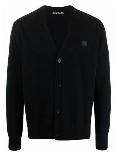 Keve Face Wool V-neck Cardigan Black - ACNE STUDIOS - BALAAN 2