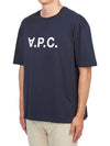 Logo Print Crew Neck Short Sleeve T-Shirt Navy - A.P.C. - BALAAN 5