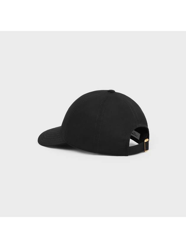 Triomphe Logo Cotton Ball Cap Black - CELINE - BALAAN 5