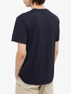 Men's Garment Dying Embroidered Logo Patch Short Sleeve T-Shirt Dark Navy - STONE ISLAND - BALAAN 5