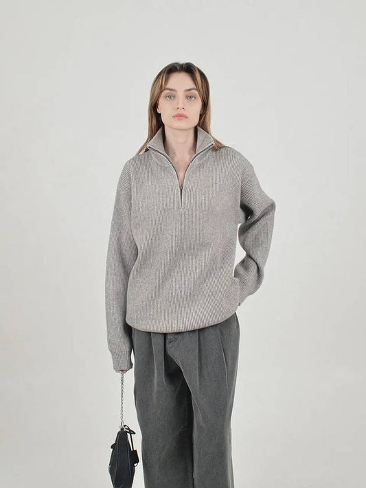 Modal Knit Half Zip up Gray - CHANCE'S NOI - BALAAN 2