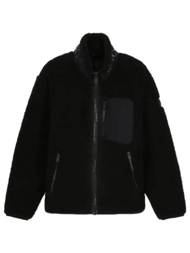 Sagrek fleece high neck zip up jacket black - MOOSE KNUCKLES - BALAAN 1