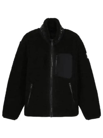 Sagrek fleece high neck zip up jacket black - MOOSE KNUCKLES - BALAAN 1