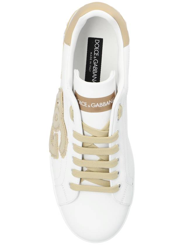 Portofino Leather Low Top Sneakers White - DOLCE&GABBANA - BALAAN 7