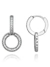 Sparkling Double Hoop Earrings Silver - PANDORA - BALAAN 3