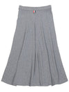 Pointelle Rip Below The Knee A-Line Skirt Grey - THOM BROWNE - BALAAN 3