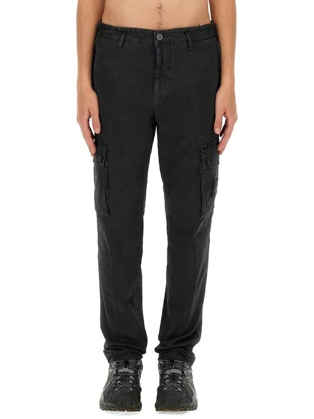 Compass Badge Cargo Straight Pants Black - STONE ISLAND - BALAAN 2