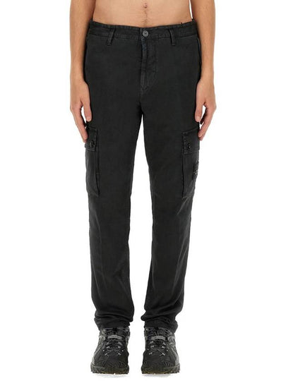 Compass Badge Cargo Straight Pants Black - STONE ISLAND - BALAAN 2