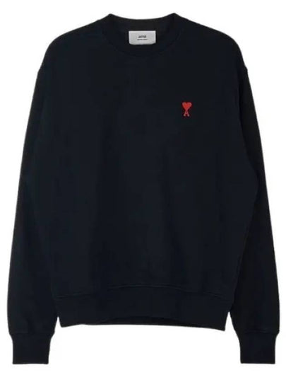 Small Heart Logo Sweatshirt Black - AMI - BALAAN 2