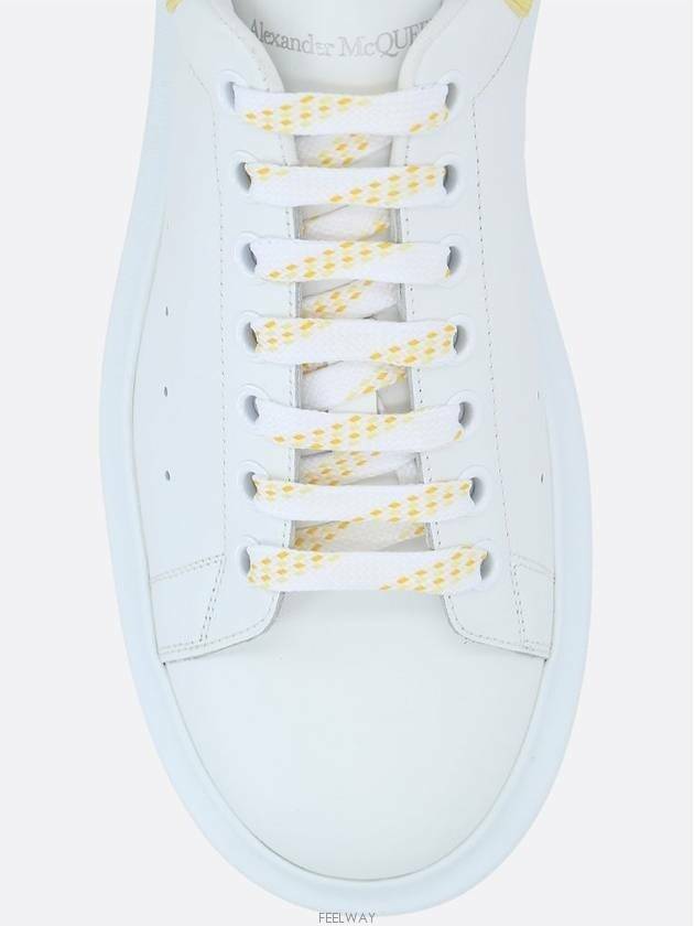 Yellow Tab Leather Oversole Low Top Sneakers White - ALEXANDER MCQUEEN - BALAAN 3