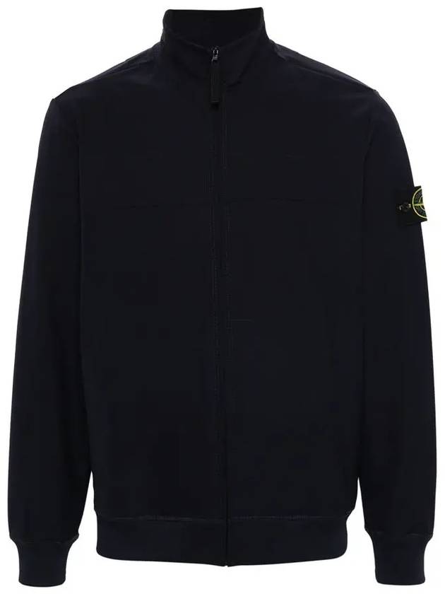 Logo Badge Zipper Comfort Fit Fleece Track Jacket Navy - STONE ISLAND - BALAAN 3