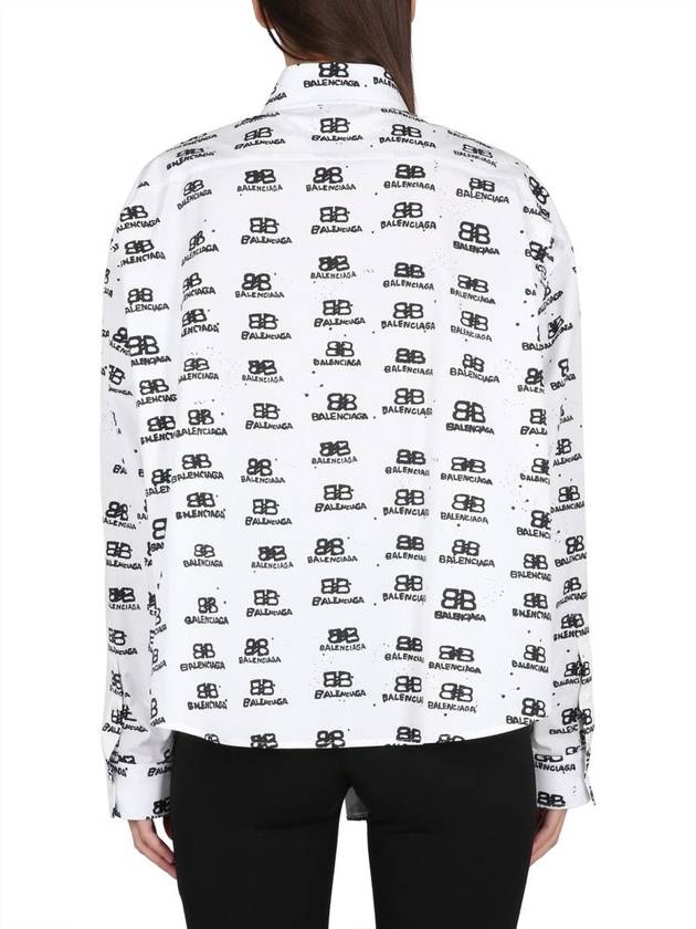 All Over Logo Shirt White - BALENCIAGA - BALAAN 4