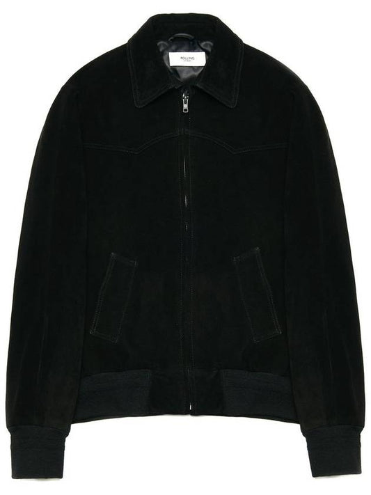 Western Blouson Suede Jacket Black - ROLLING STUDIOS - BALAAN 1