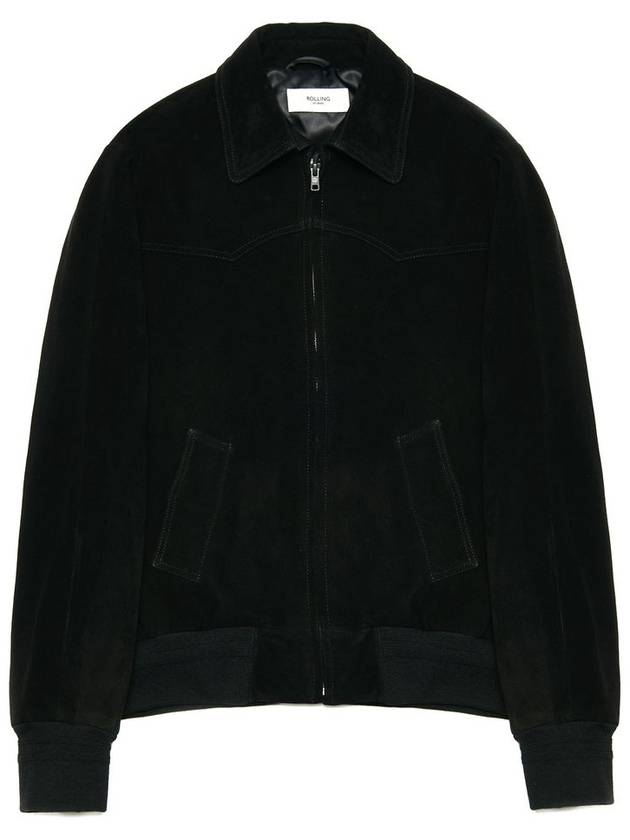 Western Blouson Jacket Goatsuede Black - ROLLING STUDIOS - BALAAN 1