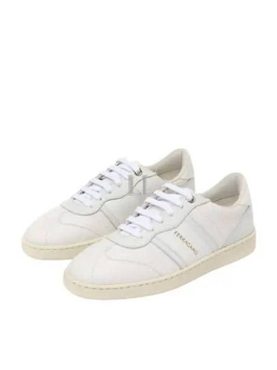 Logo Leather Low Top Sneakers White - SALVATORE FERRAGAMO - BALAAN 2