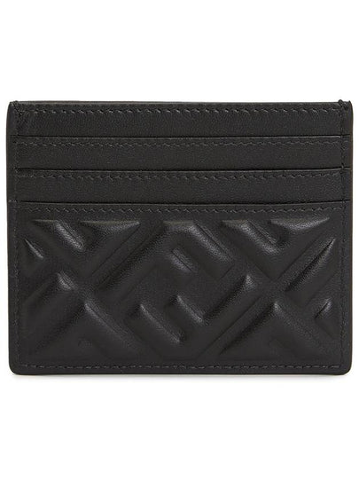 Baguette Embossed FF Logo Card Wallet Black - FENDI - BALAAN 2