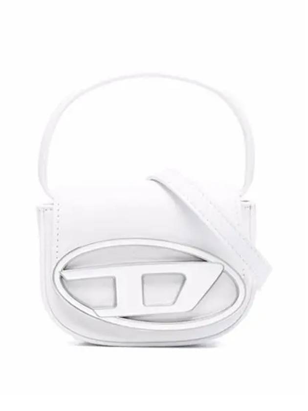 1DR Round Logo Leather Mini Shoulder Bag White - DIESEL - BALAAN 2