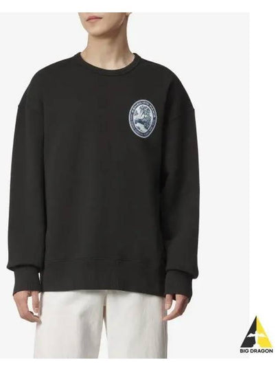 Logo Patch Crew Neck Sweatshirt Black - KENZO - BALAAN 2