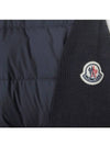 Logo Patch Padded Cardigan Navy - MONCLER - BALAAN 4