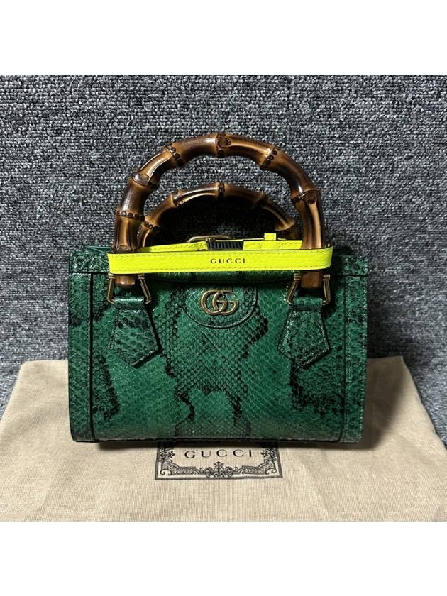 Diana Mini Green Python Tote Bag - GUCCI - BALAAN 2