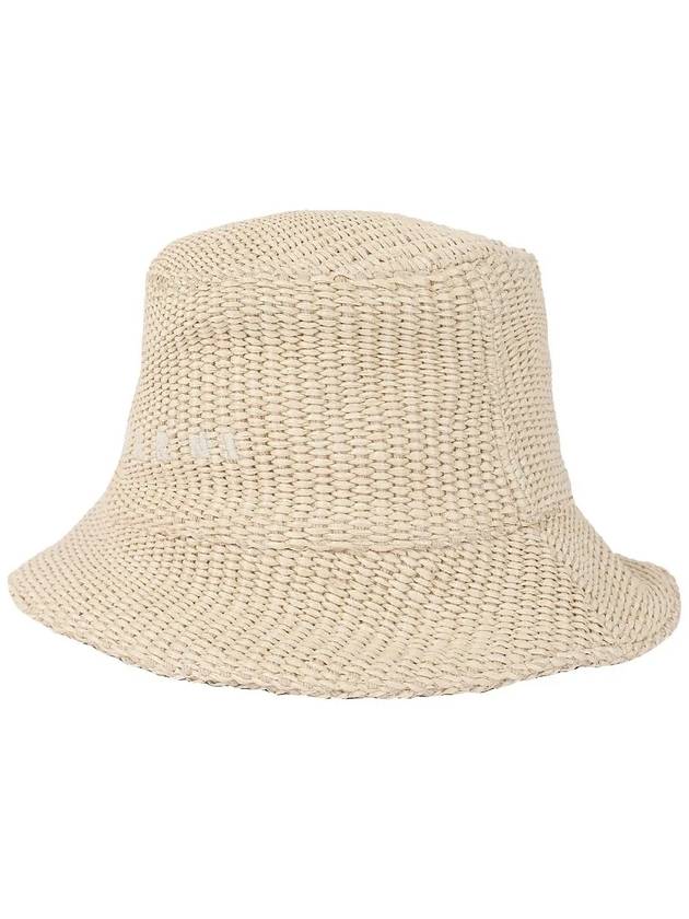 Embroidered Logo Cotton Bucket Hat Beige - MARNI - BALAAN 3