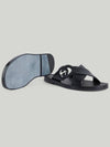 Interlocking G Slide Sandals Black - GUCCI - BALAAN 4