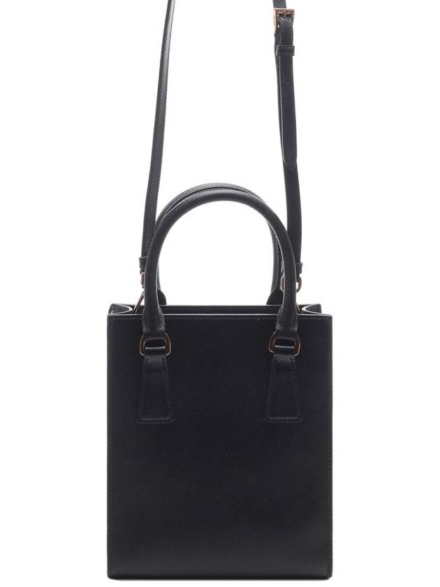 Triangular Logo Saffiano Leather Tote Bag Black - PRADA - BALAAN 5